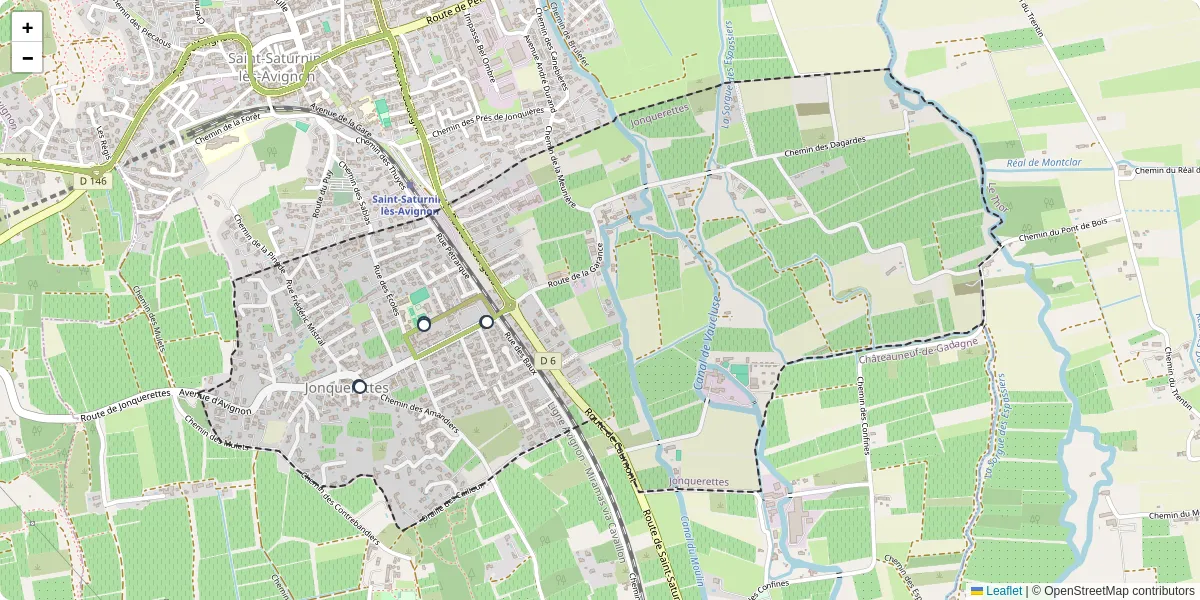 Carte du réseau de transport en commun à Jonquerettes - lignes de bus et arrêts