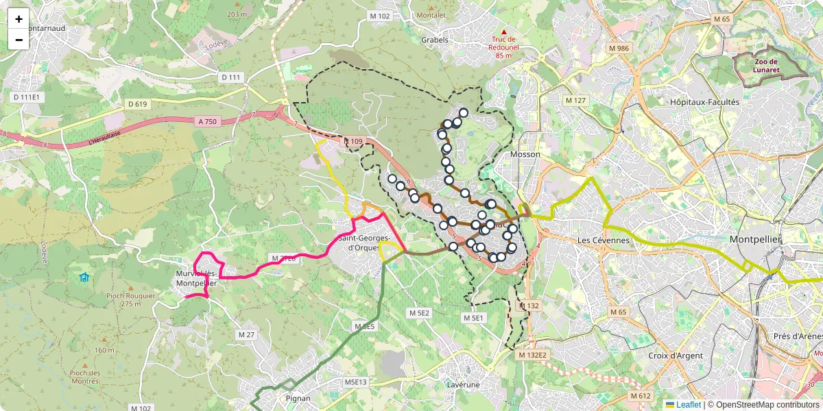Carte du réseau de transport en commun à Juvignac - lignes de bus et arrêts