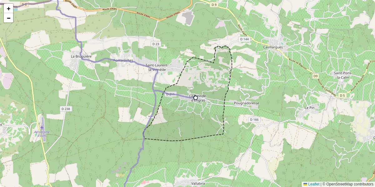Carte du réseau de transport en commun à La Bastide-d'Engras - lignes de bus et arrêts