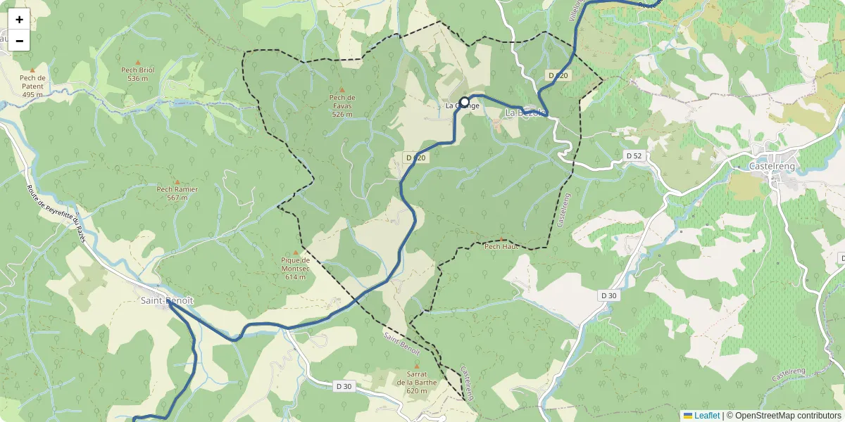 Carte du réseau de transport en commun à La Bezole - lignes de bus et arrêts