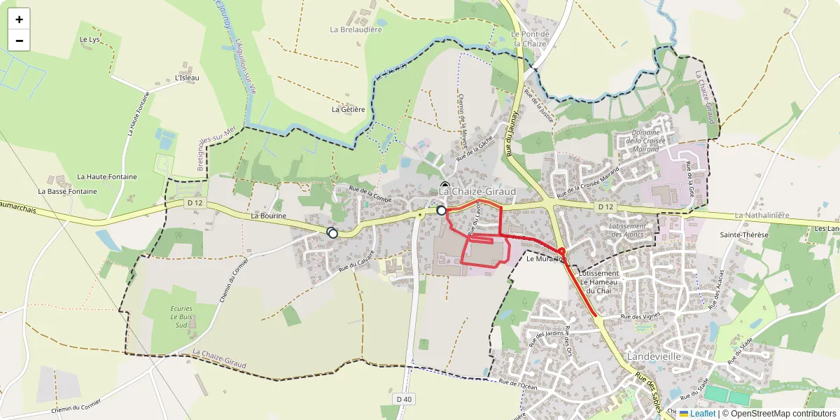 Carte du réseau de transport en commun à La Chaize-Giraud - lignes de bus et arrêts