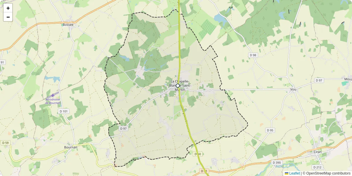 Carte du réseau de transport en commun à La Chapelle-Blanche-Saint-Martin - lignes de bus et arrêts