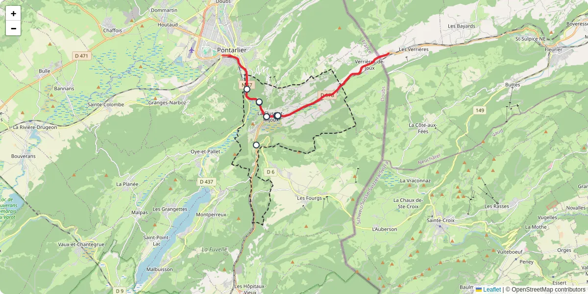 Carte du réseau de transport en commun à La Cluse-et-Mijoux - lignes de bus et arrêts