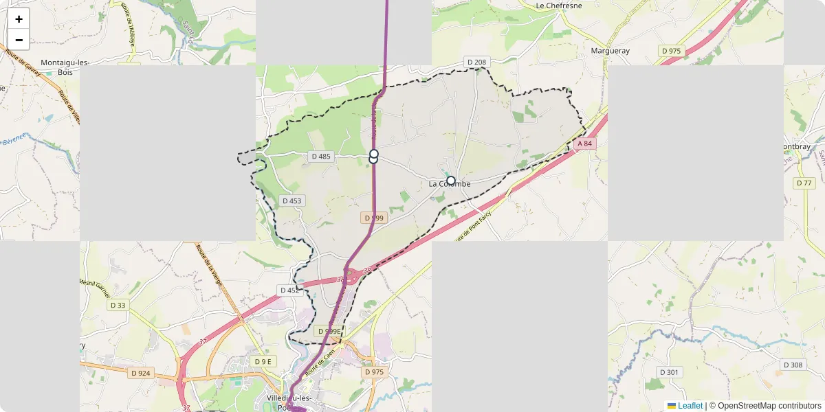 Carte du réseau de transport en commun à La Colombe - lignes de bus et arrêts