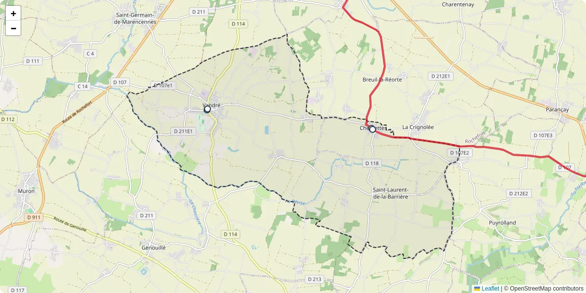 Carte du réseau de transport en commun à La Devise - lignes de bus et arrêts