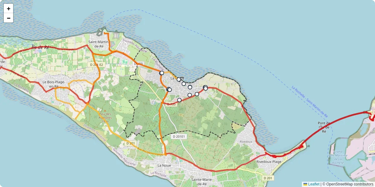 Carte du réseau de transport en commun à La Flotte - lignes de bus et arrêts