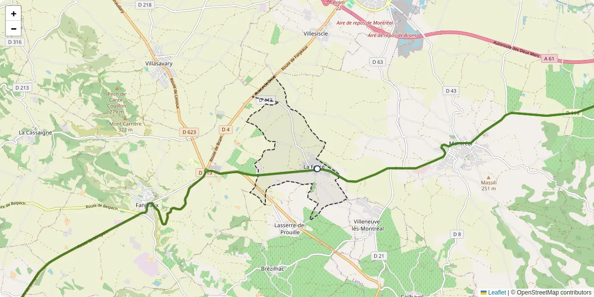 Carte du réseau de transport en commun à La Force - lignes de bus et arrêts
