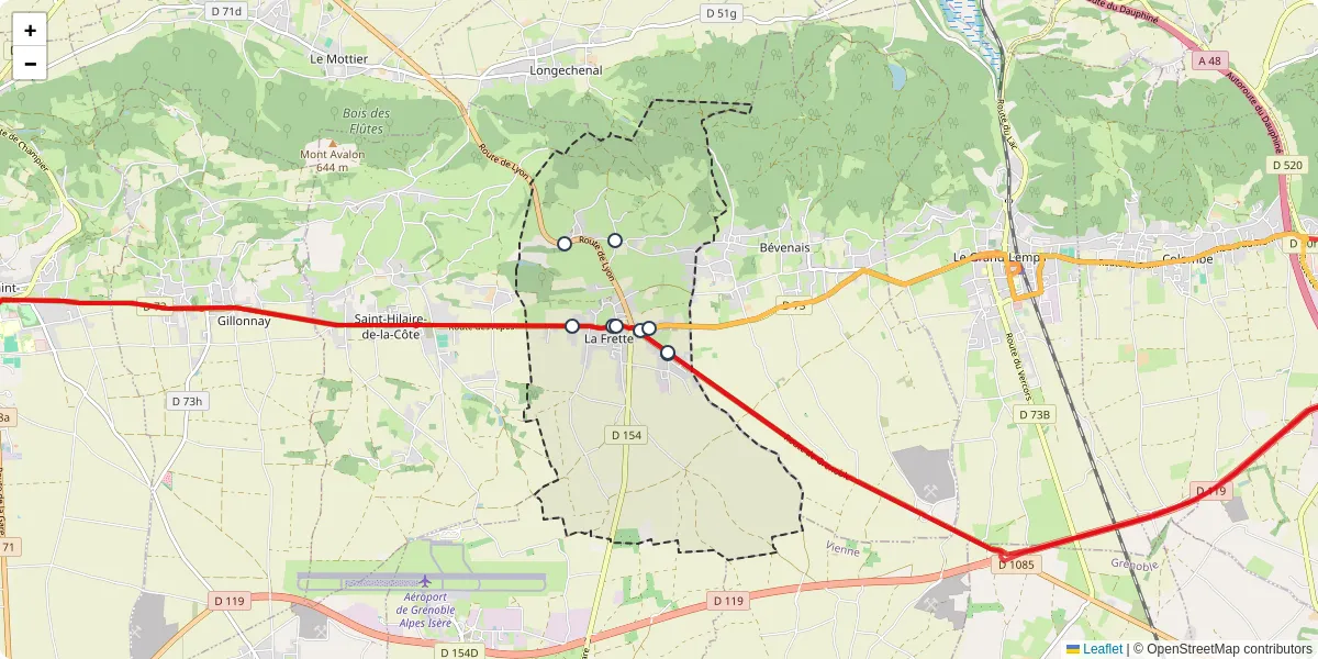 Carte du réseau de transport en commun à La Frette - lignes de bus et arrêts