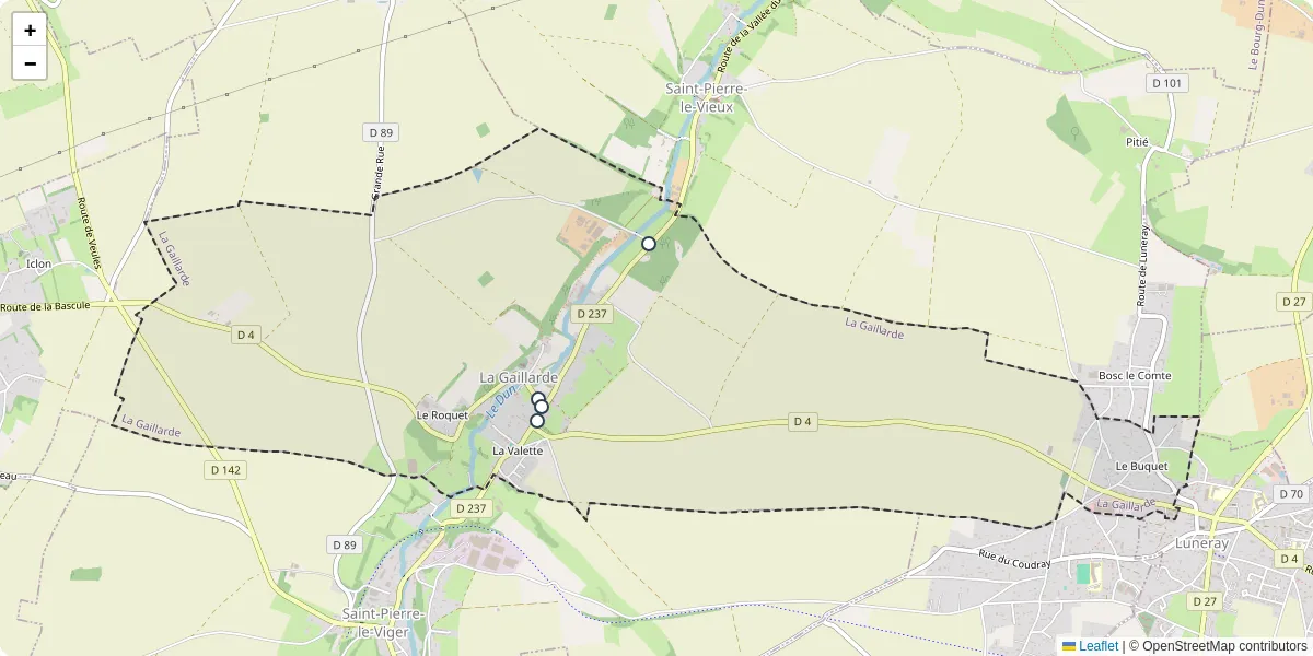 Carte du réseau de transport en commun à La Gaillarde - lignes de bus et arrêts