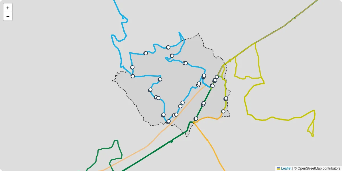 Carte du réseau de transport en commun à La Grand-Croix - lignes de bus et arrêts