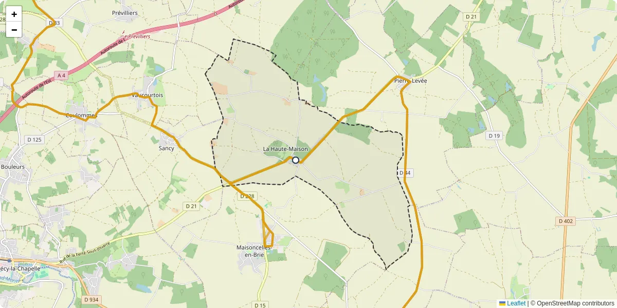 Carte du réseau de transport en commun à La Haute-Maison - lignes de bus et arrêts