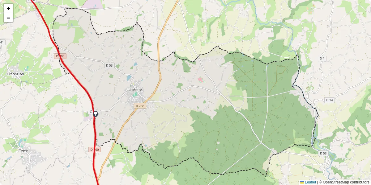 Carte du réseau de transport en commun à La Motte - lignes de bus et arrêts