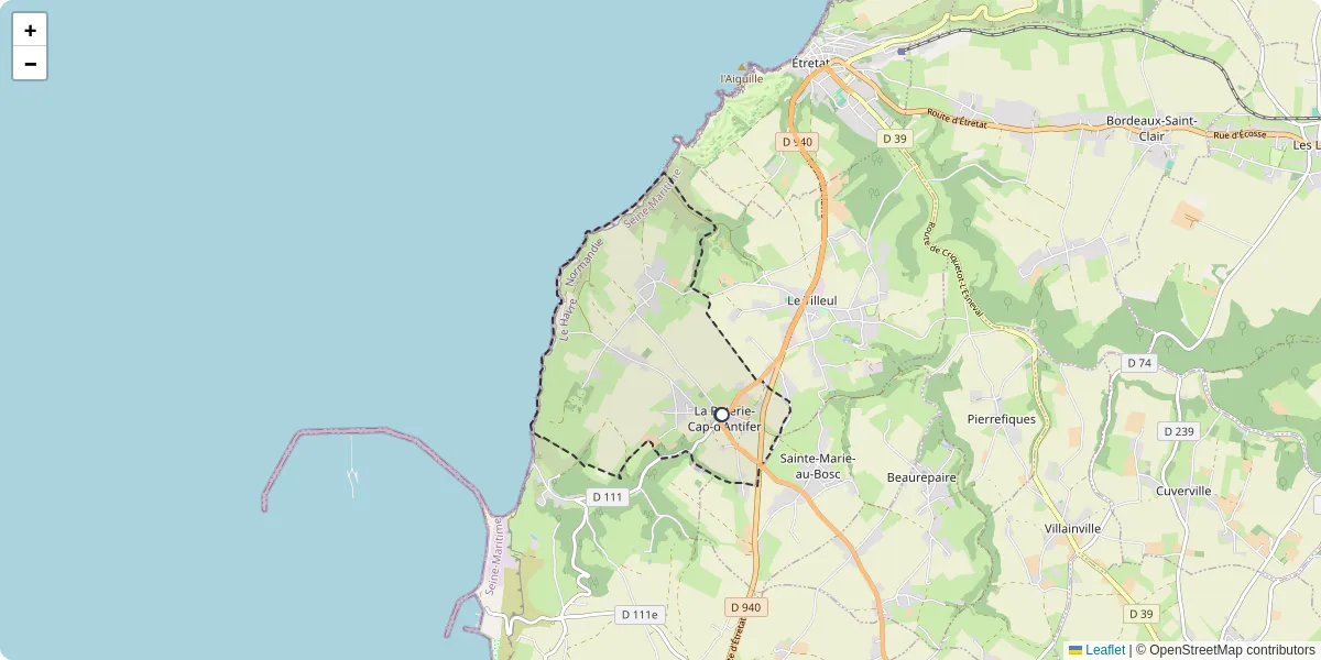 Carte du réseau de transport en commun à La Poterie-Cap-d'Antifer - lignes de bus et arrêts