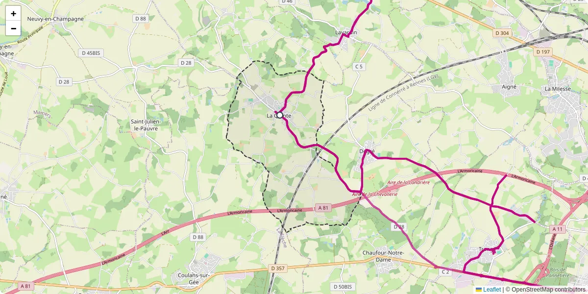 Carte du réseau de transport en commun à La Quinte - lignes de bus et arrêts