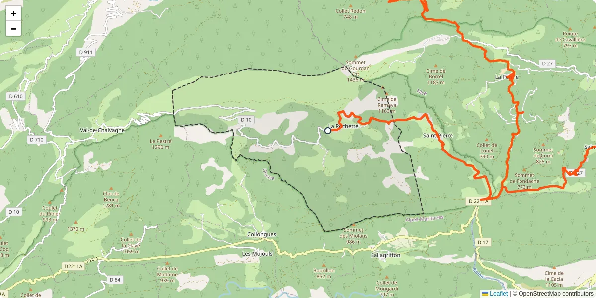 Carte du réseau de transport en commun à La Rochette - lignes de bus et arrêts