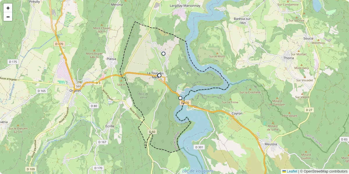 Carte du réseau de transport en commun à La Tour-du-Meix - lignes de bus et arrêts