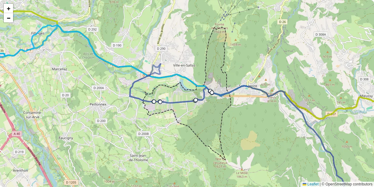 Carte du réseau de transport en commun à La Tour - lignes de bus et arrêts