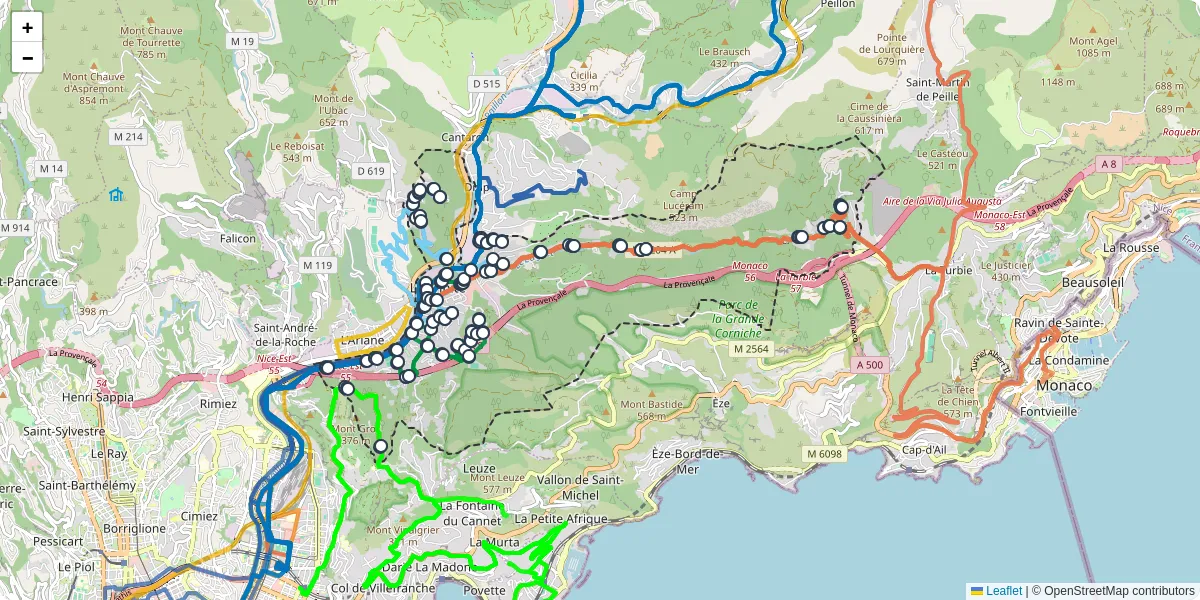 Carte du réseau de transport en commun à La Trinité - lignes de bus et arrêts