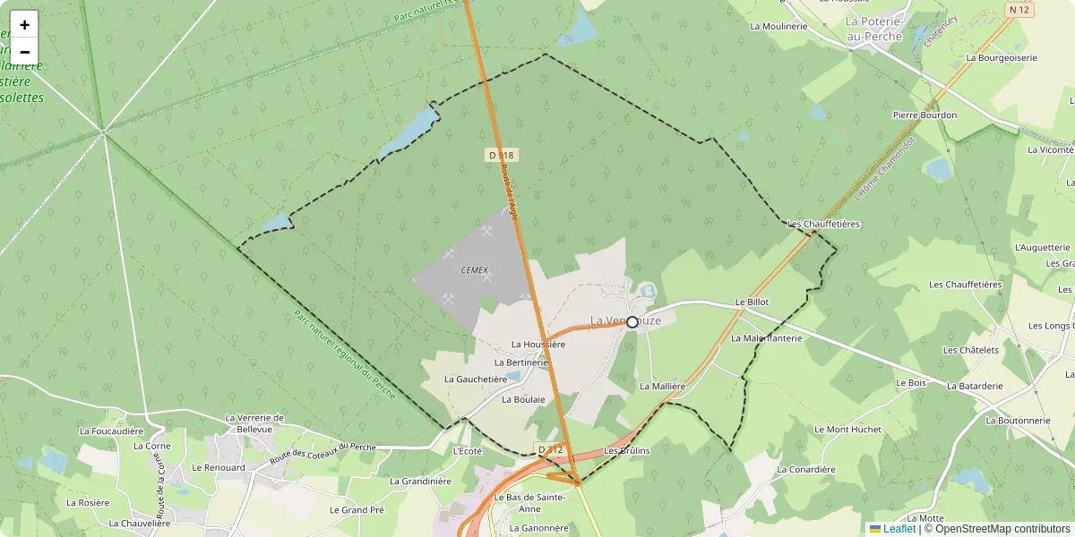 Carte du réseau de transport en commun à La Ventrouze - lignes de bus et arrêts