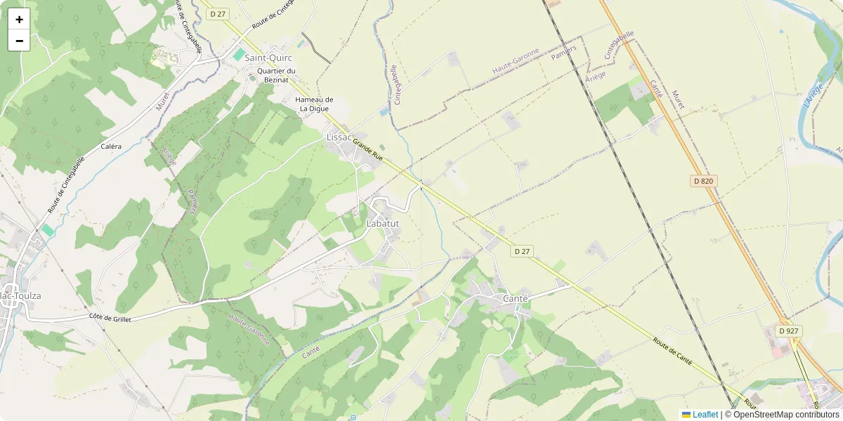 Carte du réseau de transport en commun à Labatut - lignes de bus et arrêts