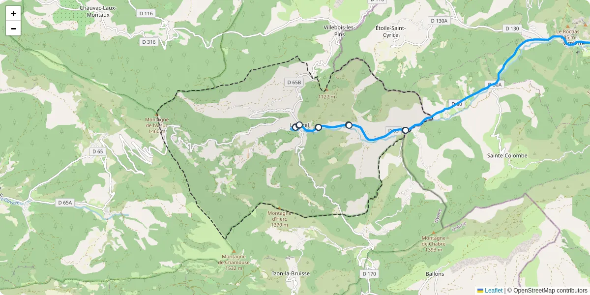Carte du réseau de transport en commun à Laborel - lignes de bus et arrêts