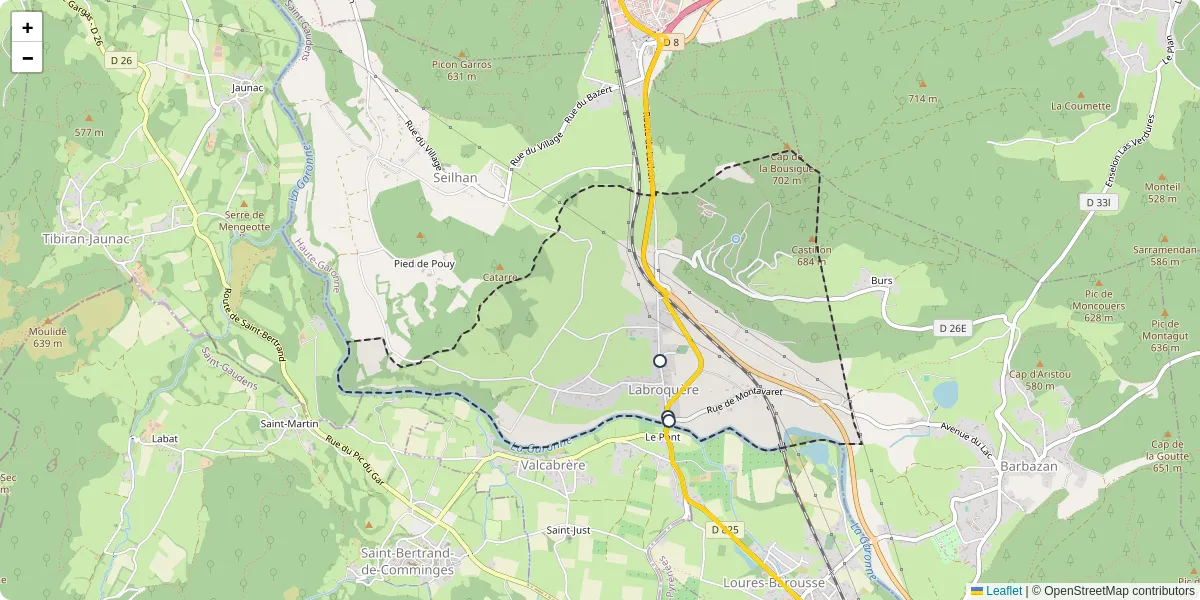 Carte du réseau de transport en commun à Labroquère - lignes de bus et arrêts