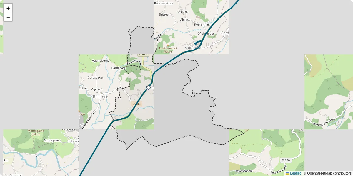 Carte du réseau de transport en commun à Lacarre - lignes de bus et arrêts