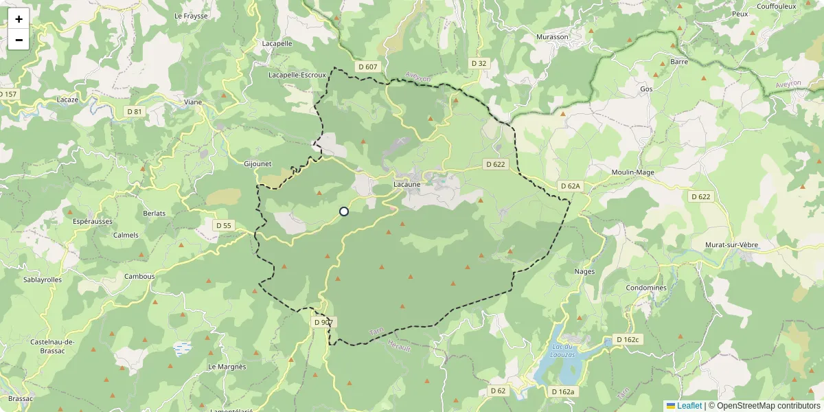 Carte du réseau de transport en commun à Lacaune - lignes de bus et arrêts