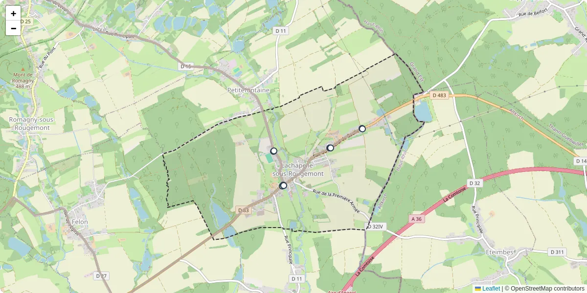 Carte du réseau de transport en commun à Lachapelle-sous-Rougemont - lignes de bus et arrêts