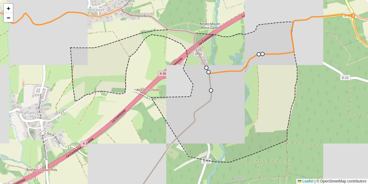 Carte du réseau de transport en commun à Lacollonge - lignes de bus et arrêts