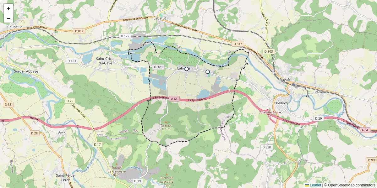 Carte du réseau de transport en commun à Lahontan - lignes de bus et arrêts