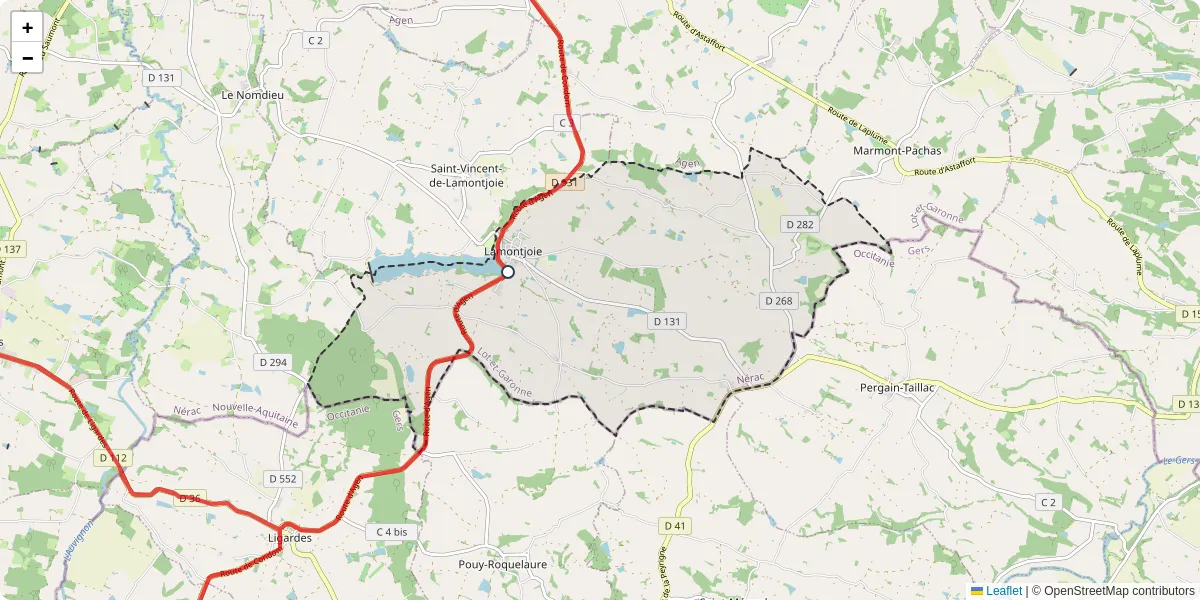 Carte du réseau de transport en commun à Lamontjoie - lignes de bus et arrêts