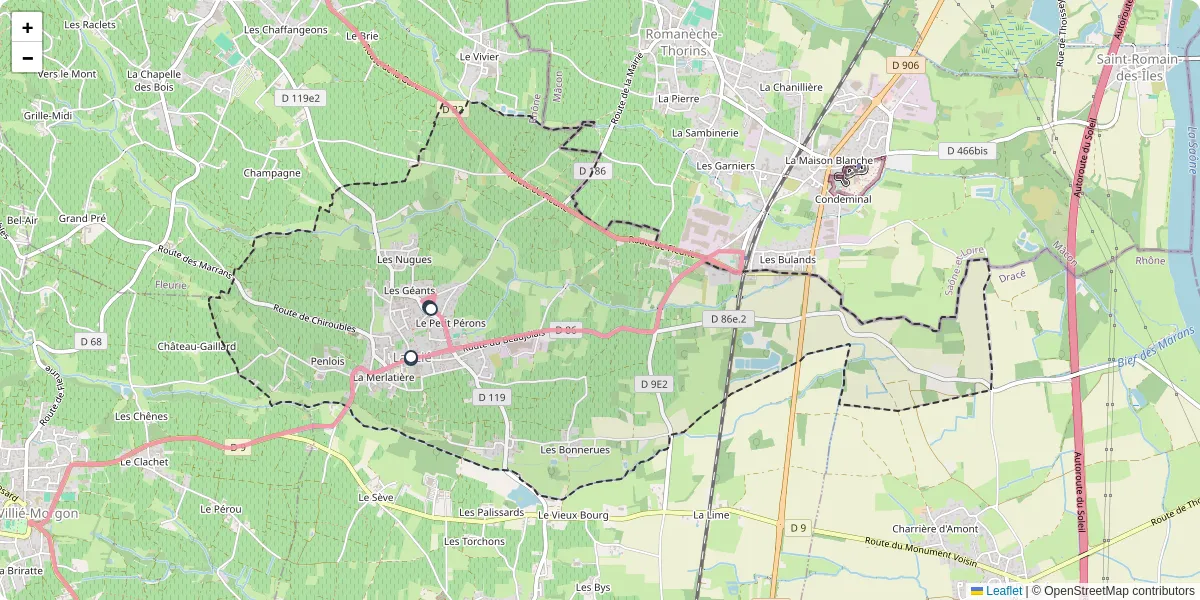 Carte du réseau de transport en commun à Lancié - lignes de bus et arrêts