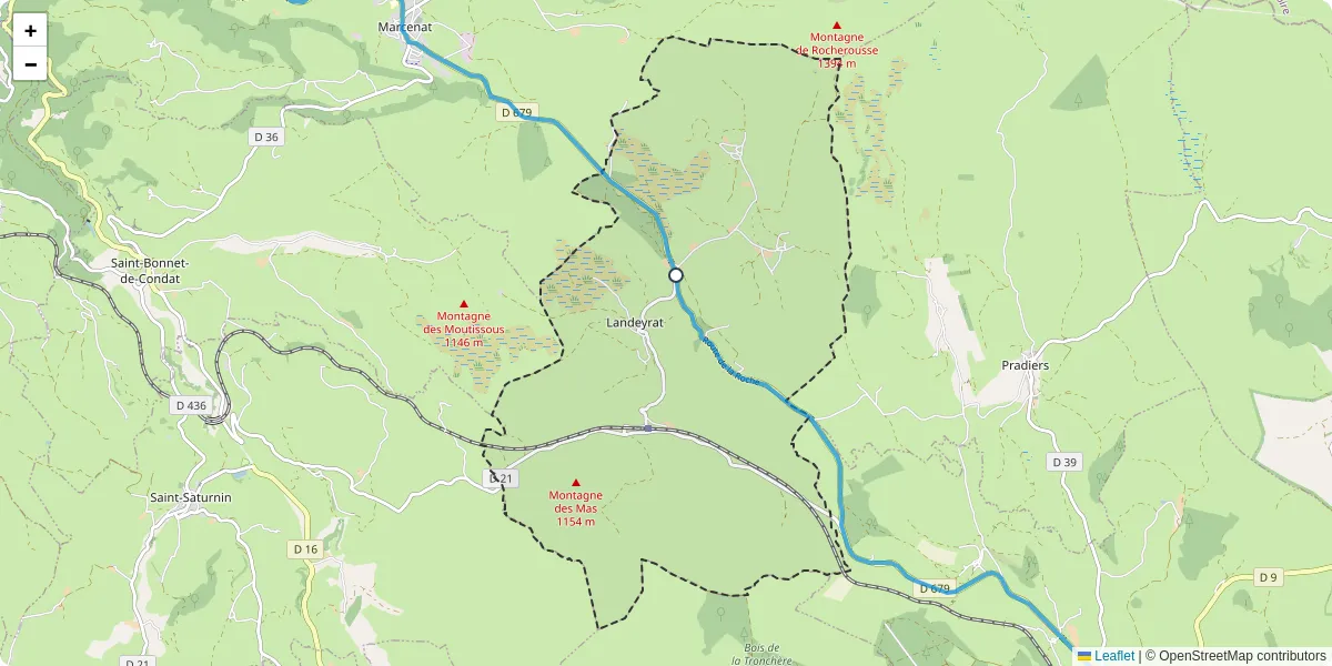Carte du réseau de transport en commun à Landeyrat - lignes de bus et arrêts