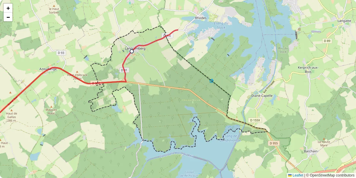 Carte du réseau de transport en commun à Languimberg - lignes de bus et arrêts