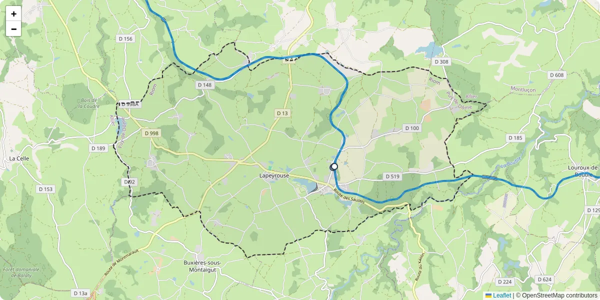 Carte du réseau de transport en commun à Lapeyrouse - lignes de bus et arrêts