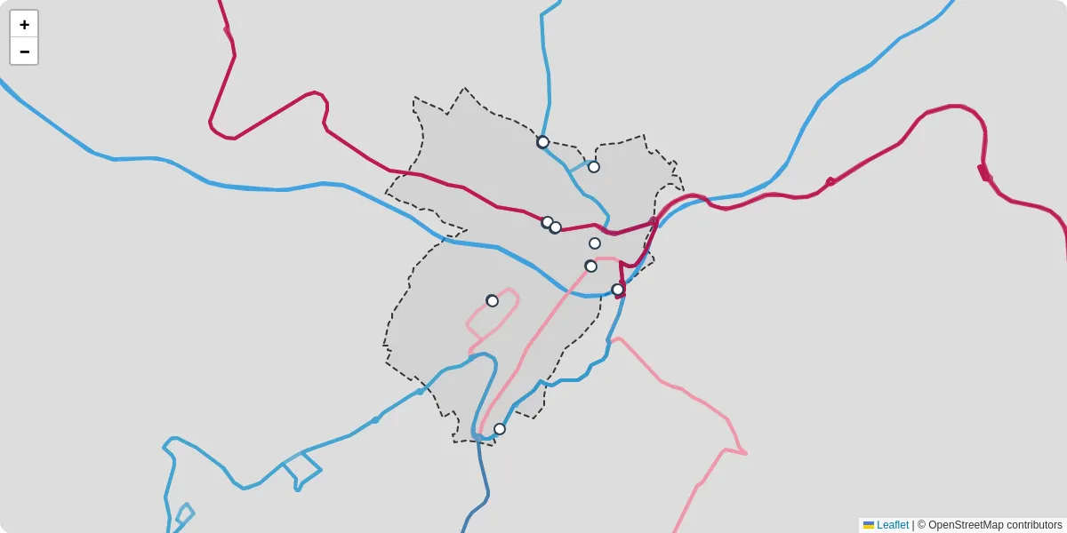 Carte du réseau de transport en commun à L'Arbresle - lignes de bus et arrêts