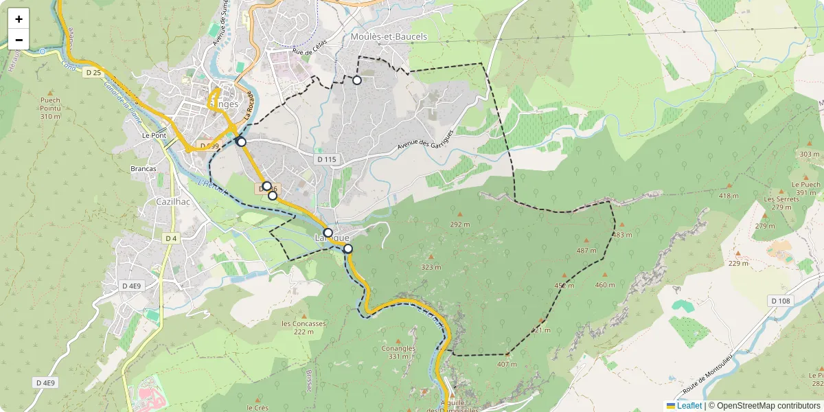 Carte du réseau de transport en commun à Laroque - lignes de bus et arrêts