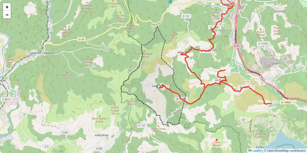 Carte du réseau de transport en commun à Lavalette - lignes de bus et arrêts