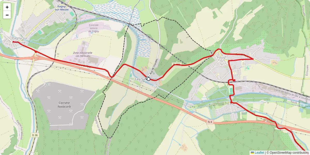 Carte du réseau de transport en commun à Lay-Saint-Remy - lignes de bus et arrêts
