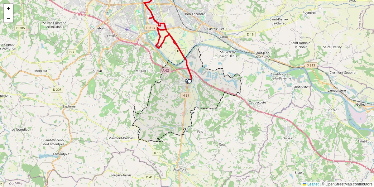 Carte du réseau de transport en commun à Layrac - lignes de bus et arrêts