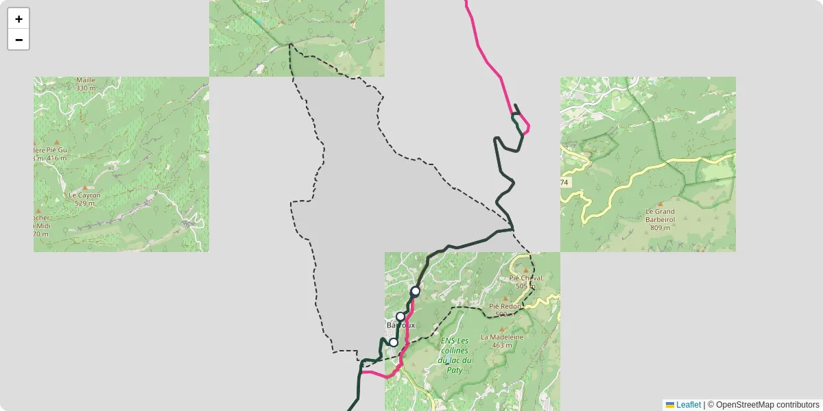 Carte du réseau de transport en commun à Le Barroux - lignes de bus et arrêts