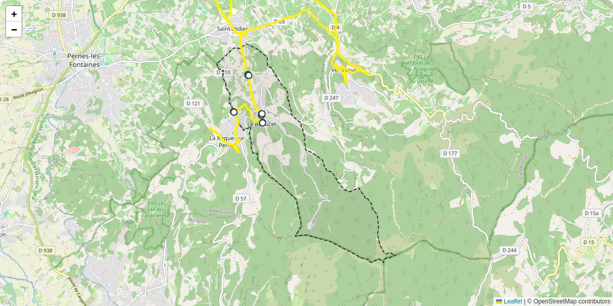 Carte du réseau de transport en commun à Le Beaucet - lignes de bus et arrêts