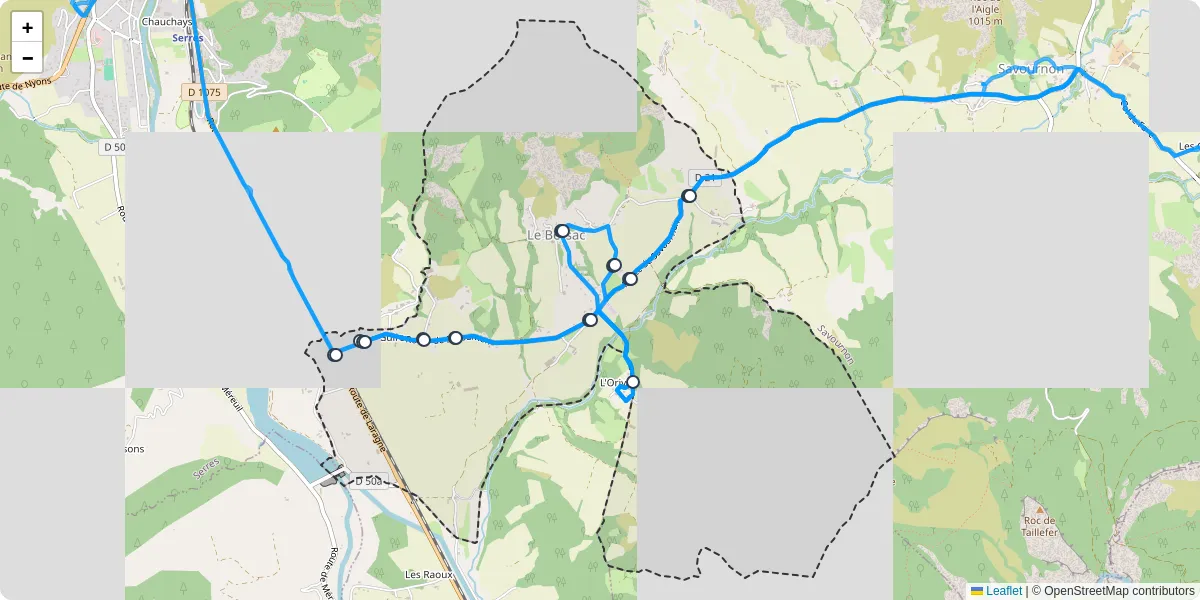 Carte du réseau de transport en commun à Le Bersac - lignes de bus et arrêts