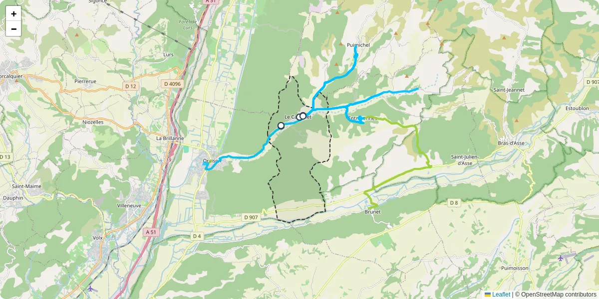 Carte du réseau de transport en commun à Le Castellet - lignes de bus et arrêts