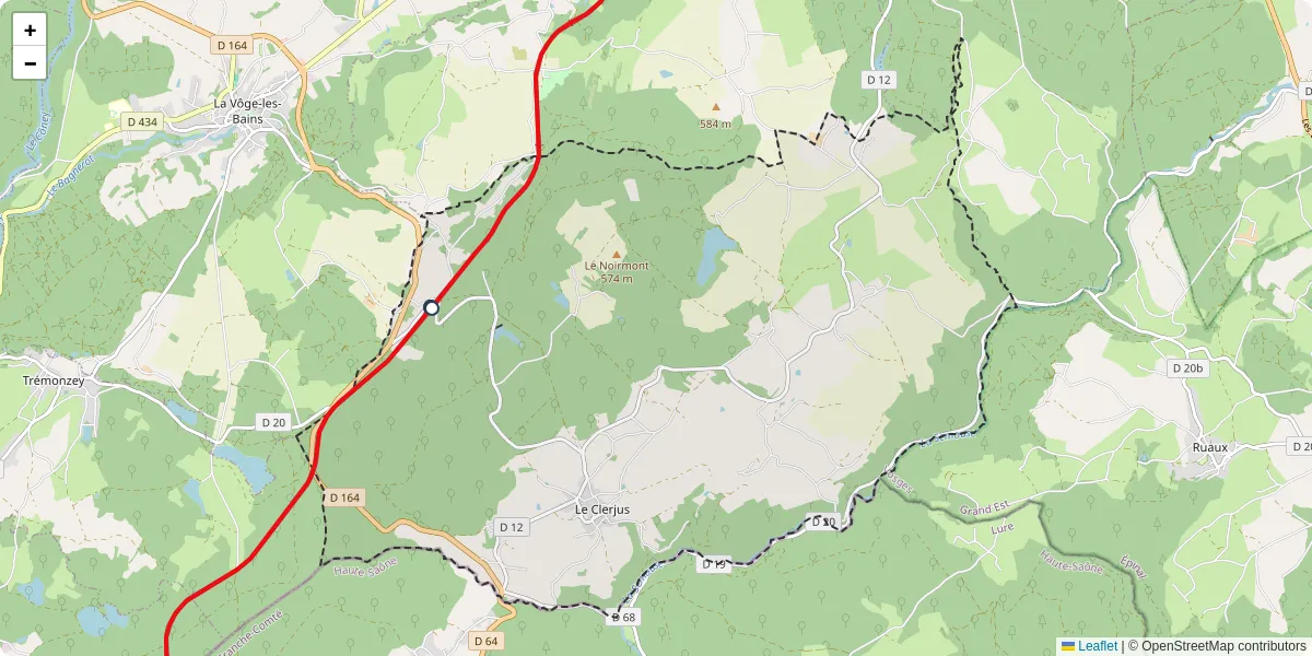 Carte du réseau de transport en commun à Le Clerjus - lignes de bus et arrêts