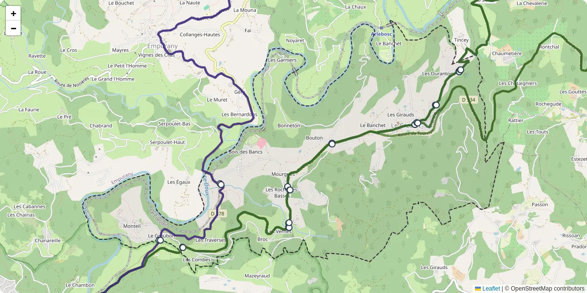 Carte du réseau de transport en commun à Le Crestet - lignes de bus et arrêts