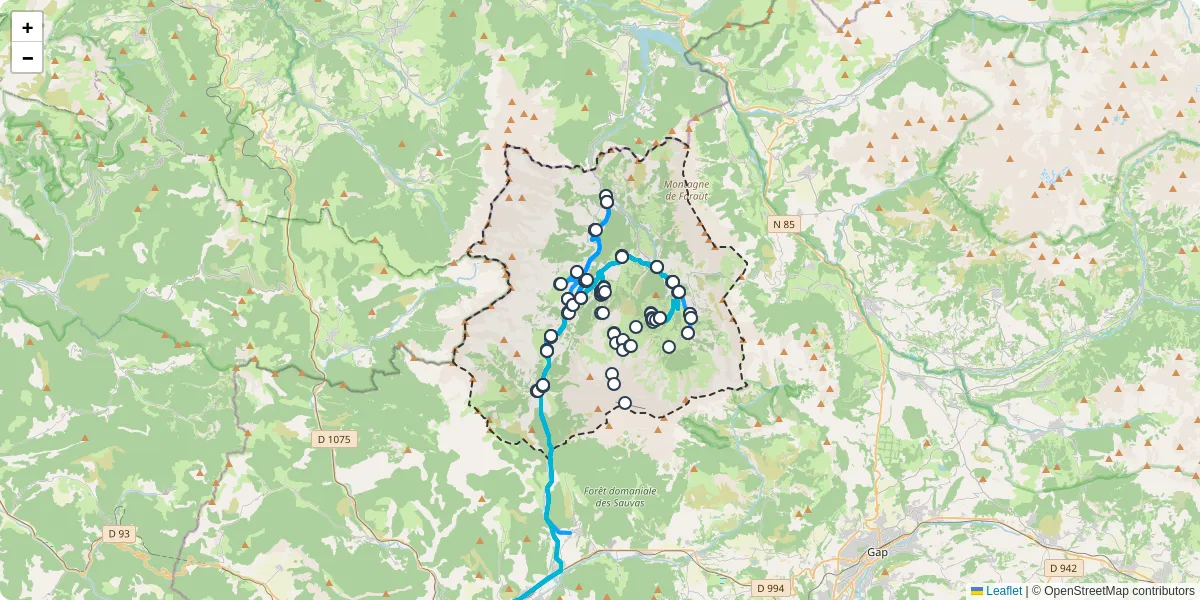Carte du réseau de transport en commun à Le Dévoluy - lignes de bus et arrêts