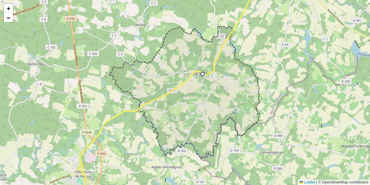 Carte du réseau de transport en commun à Le Frêche - lignes de bus et arrêts