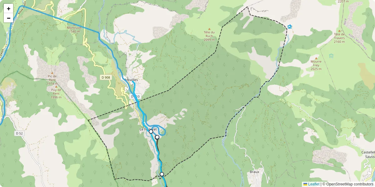 Carte du réseau de transport en commun à Le Fugeret - lignes de bus et arrêts
